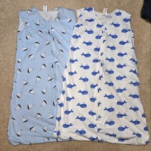 Hudson Baby 6-12M Blue and White Cotton Sleep Sacks with Nautical Prints